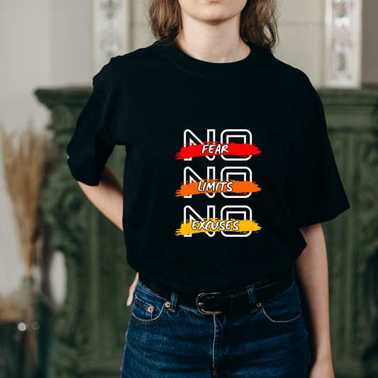 Unisex Oversized Classic T-Shirt - " NO LIMIT, FEAR "