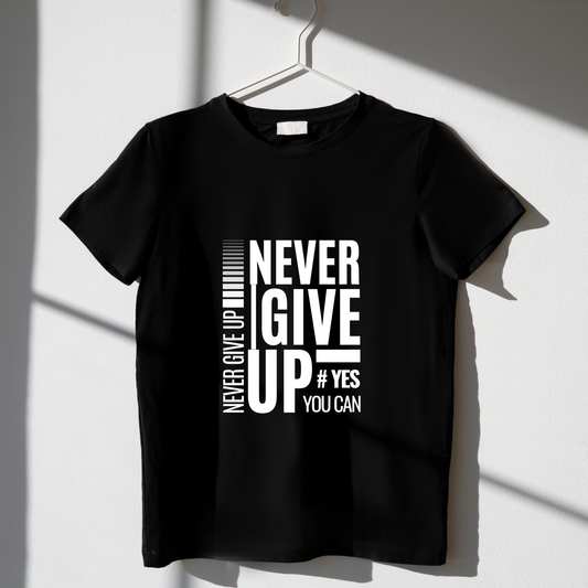 Unisex Regular Classic T-Shirt - " NEVER GIVE UP "