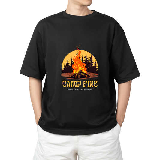 Unisex Oversized Classic T-Shirt - " CAMP FIRE "