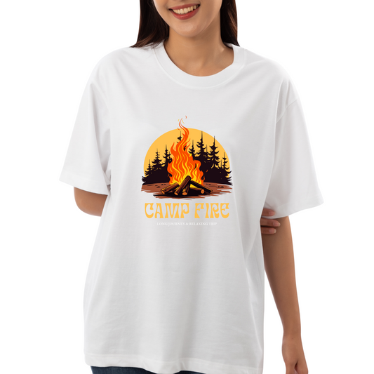 Unisex Oversized Classic T-Shirt - " CAMP FIRE "