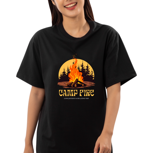 Unisex Oversized Classic T-Shirt - " CAMP FIRE "